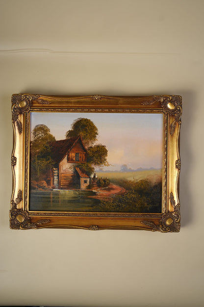 Oil on Canvas by John Horsewell — Cottage by the Mill Pond