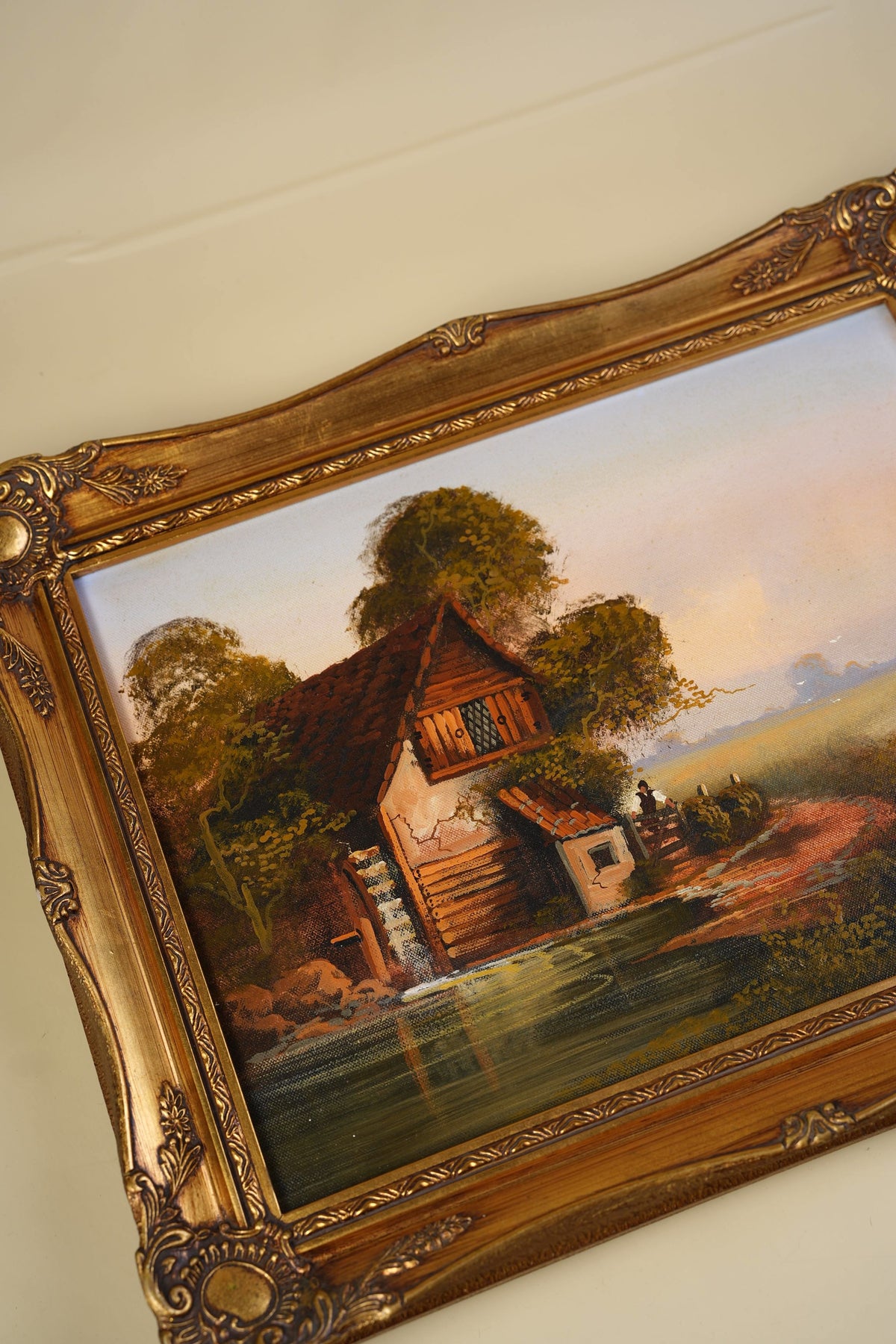 Oil on Canvas by John Horsewell — Cottage by the Mill Pond