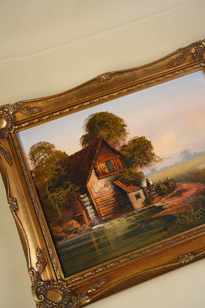 Oil on Canvas by John Horsewell — Cottage by the Mill Pond