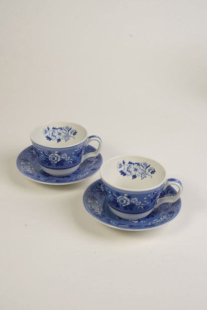 Spode 'Blue Room' Tea Cup & Saucer | Set of 2