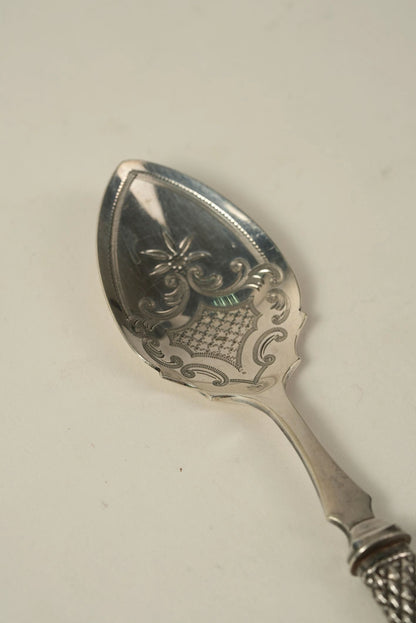 Antique Silver Dessert Server with Mother-of-Pearl Handle