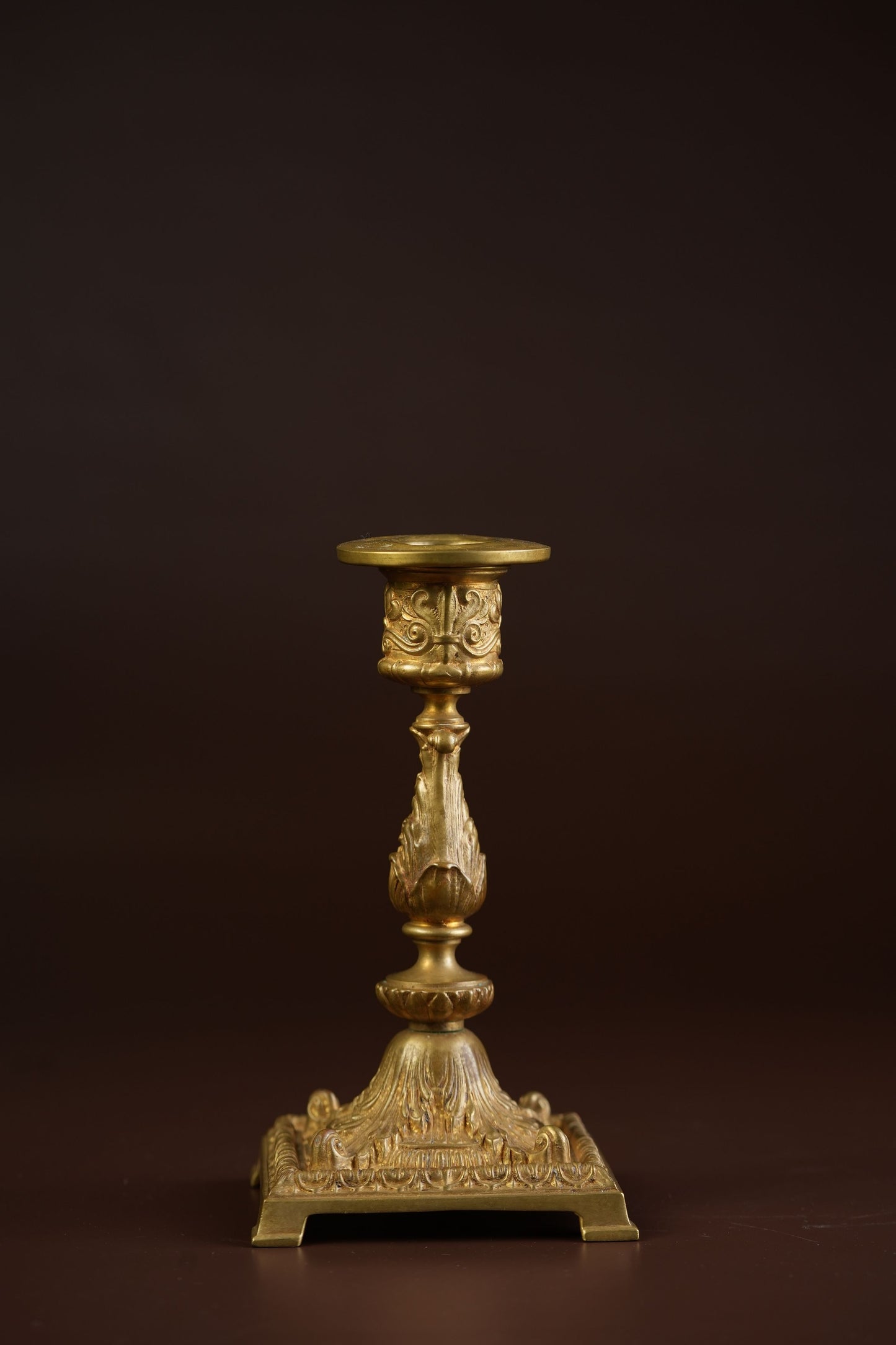 Rococo Candlesticks with Acanthus Stem & Scrollwork Base