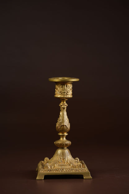 Rococo Candlesticks with Acanthus Stem & Scrollwork Base
