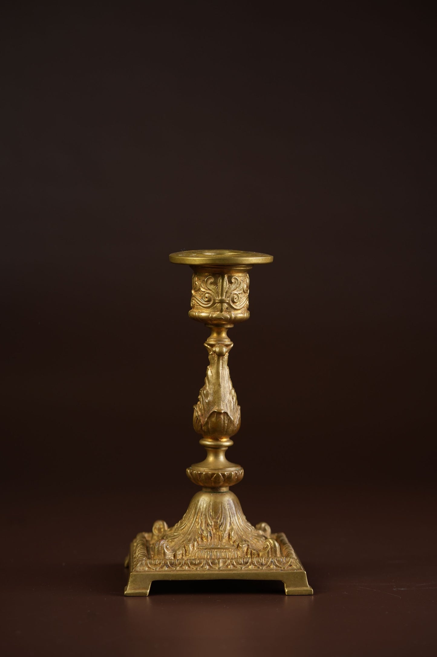 Rococo Candlesticks with Acanthus Stem & Scrollwork Base