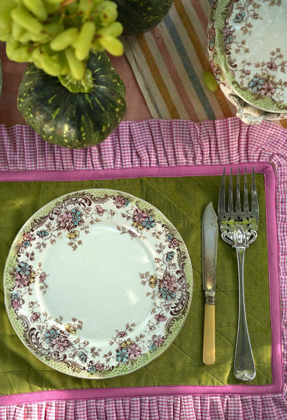 Pink & Green Frill Placemats | Set of 2