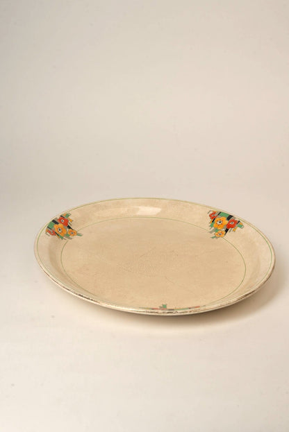 Platter Hand-Painted Art Deco Floral