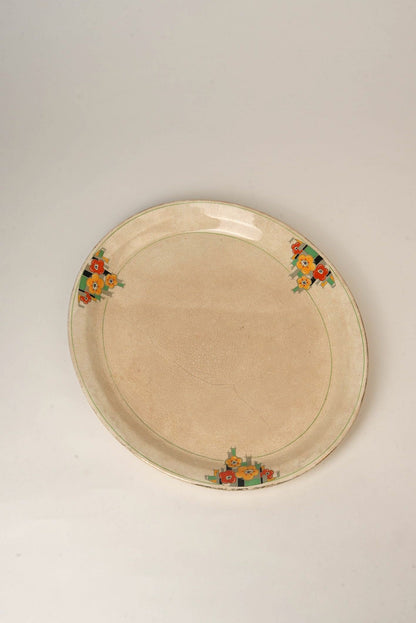 Platter Hand-Painted Art Deco Floral
