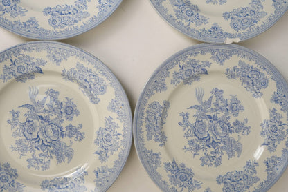 Antique Burliegh Asian Pheasants Dinner Plates | Set of 2