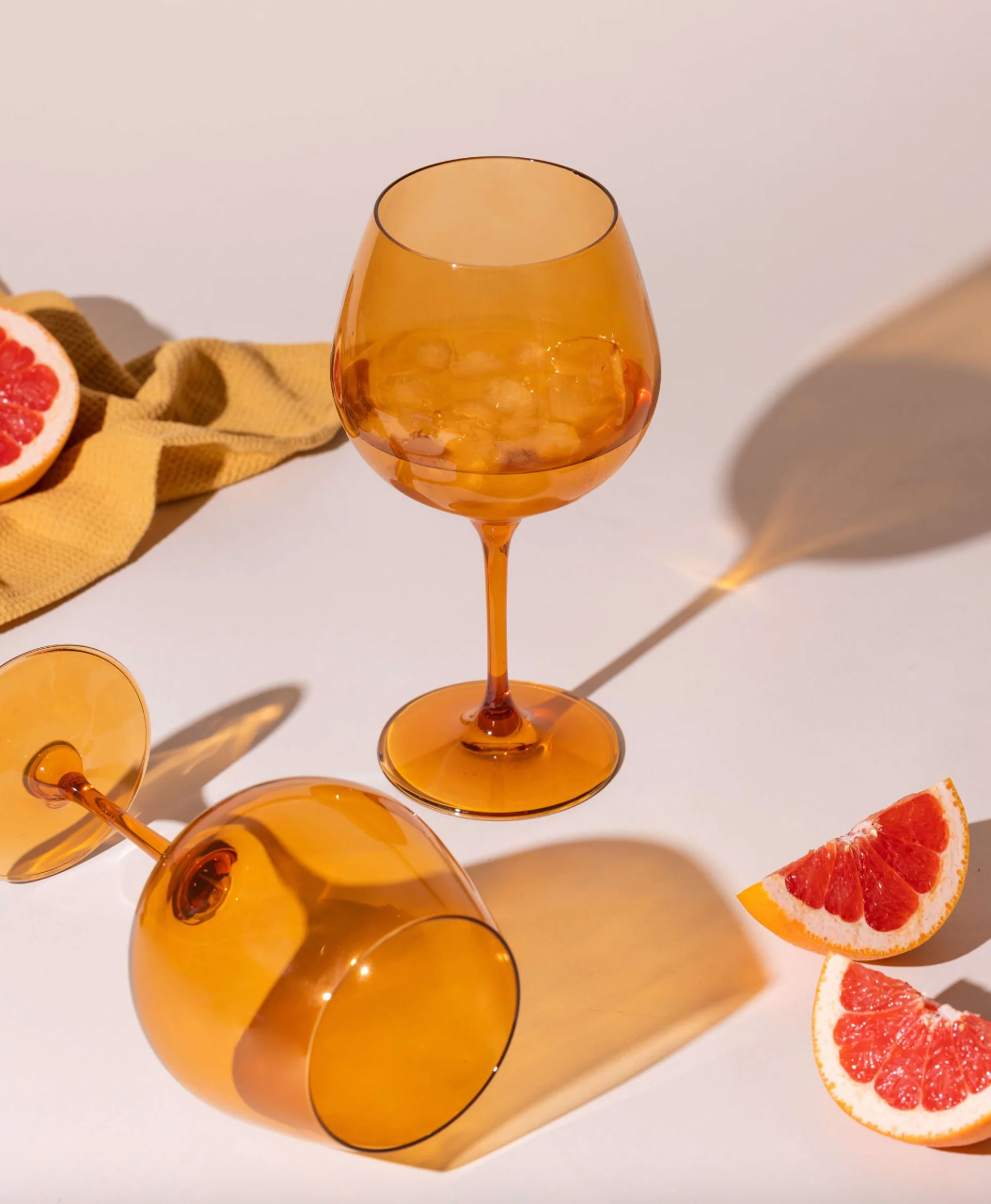 Italian Glass Sundowner Orange Gin Goblets | Set of 2