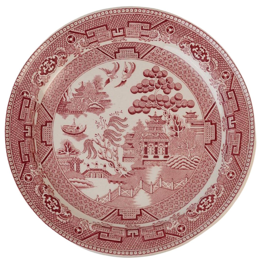 Royal Doulton Red & White Hotelware Dinner Plates | Set of 2