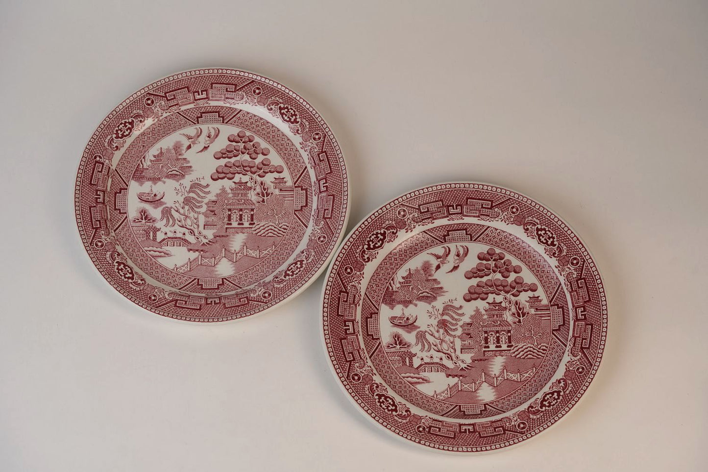 Royal Doulton Red & White Hotelware Dinner Plates | Set of 2