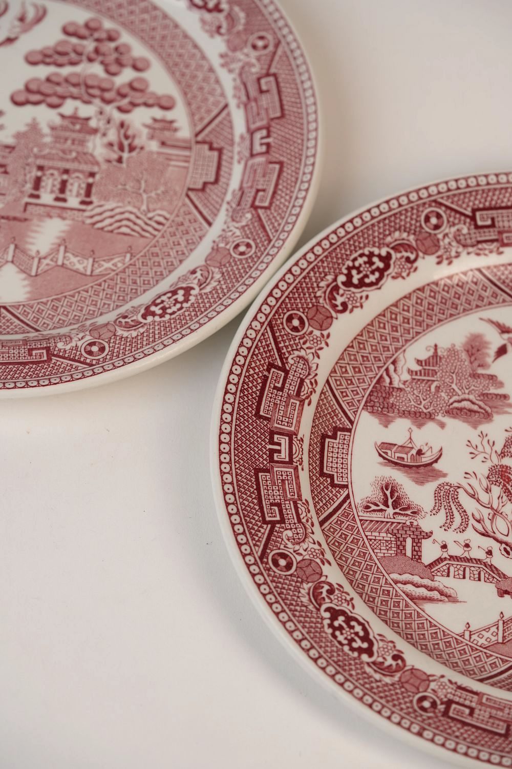 Royal Doulton Red & White Hotelware Dinner Plates | Set of 2