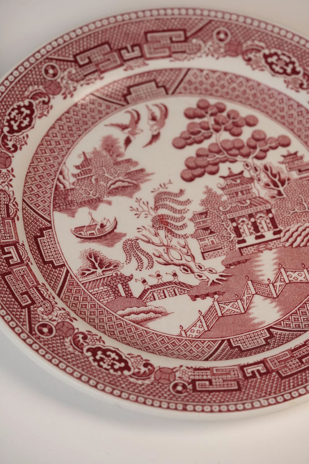 Royal Doulton Red & White Hotelware Dinner Plates | Set of 2