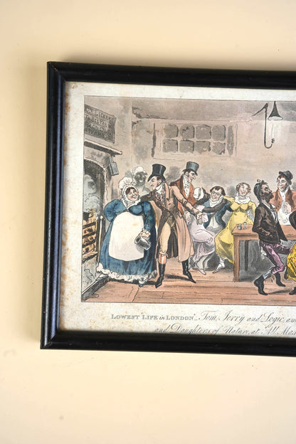 Regency Hand-Coloured Aquatint, Pierce Egan's Life in London, 1821