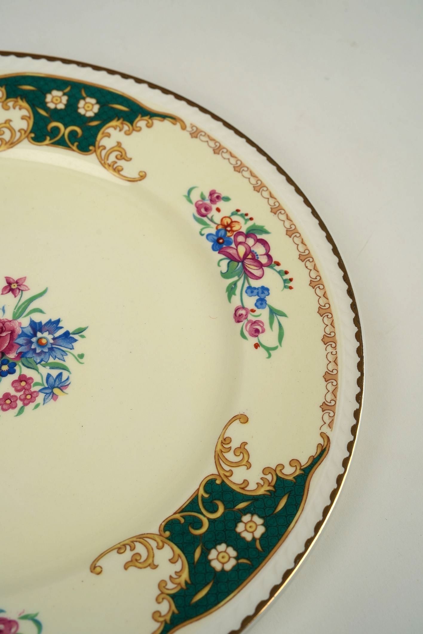 Ridgeways Dinner Plate – Floral & Gilded Design