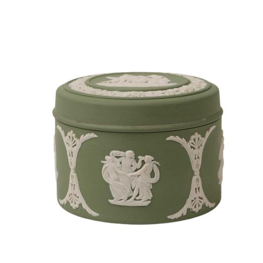 Round Green Wedgwood Trinket Box