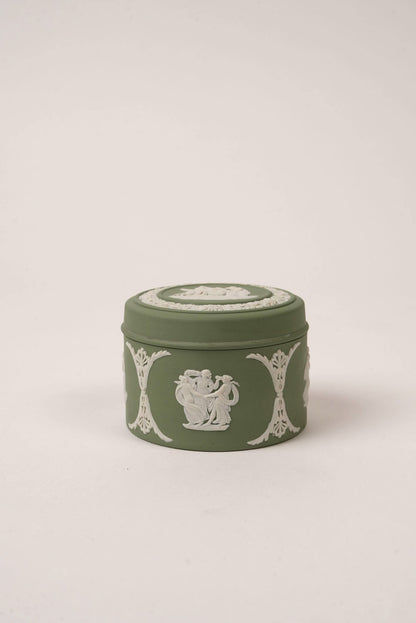 Round Green Wedgwood Trinket Box