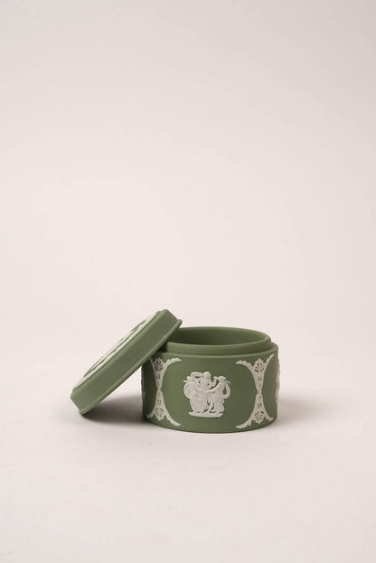 Round Green Wedgwood Trinket Box