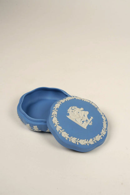 Jasperware Wedgwood Round Trinket Box