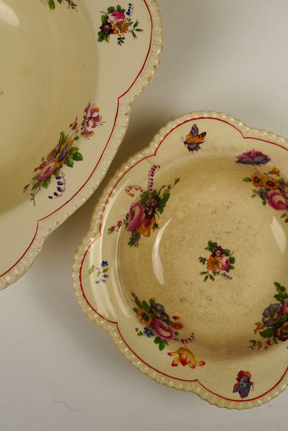 Royal Cauldon Hand-Painted Floral Dessert Bowls, Set of 4