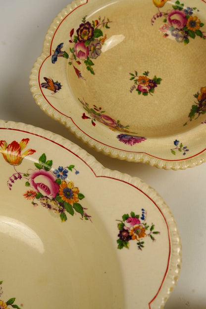 Royal Cauldon Hand-Painted Floral Dessert Bowls, Set of 4