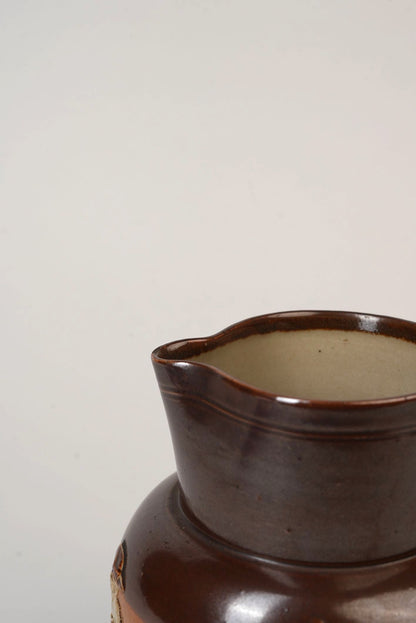 Royal Doulton Stoneware Jug with Moulded Farming Scenes, Edwardian