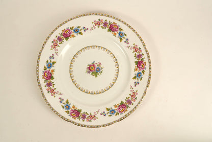 Set of 8 | Royal Grafton 'Malvern' Bone China Floral Dinner Plate with Gilt Trim