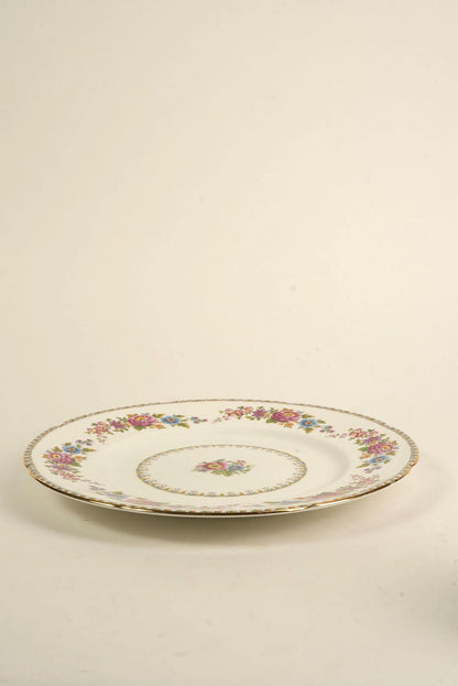 Set of 8 | Royal Grafton 'Malvern' Bone China Floral Dinner Plate with Gilt Trim
