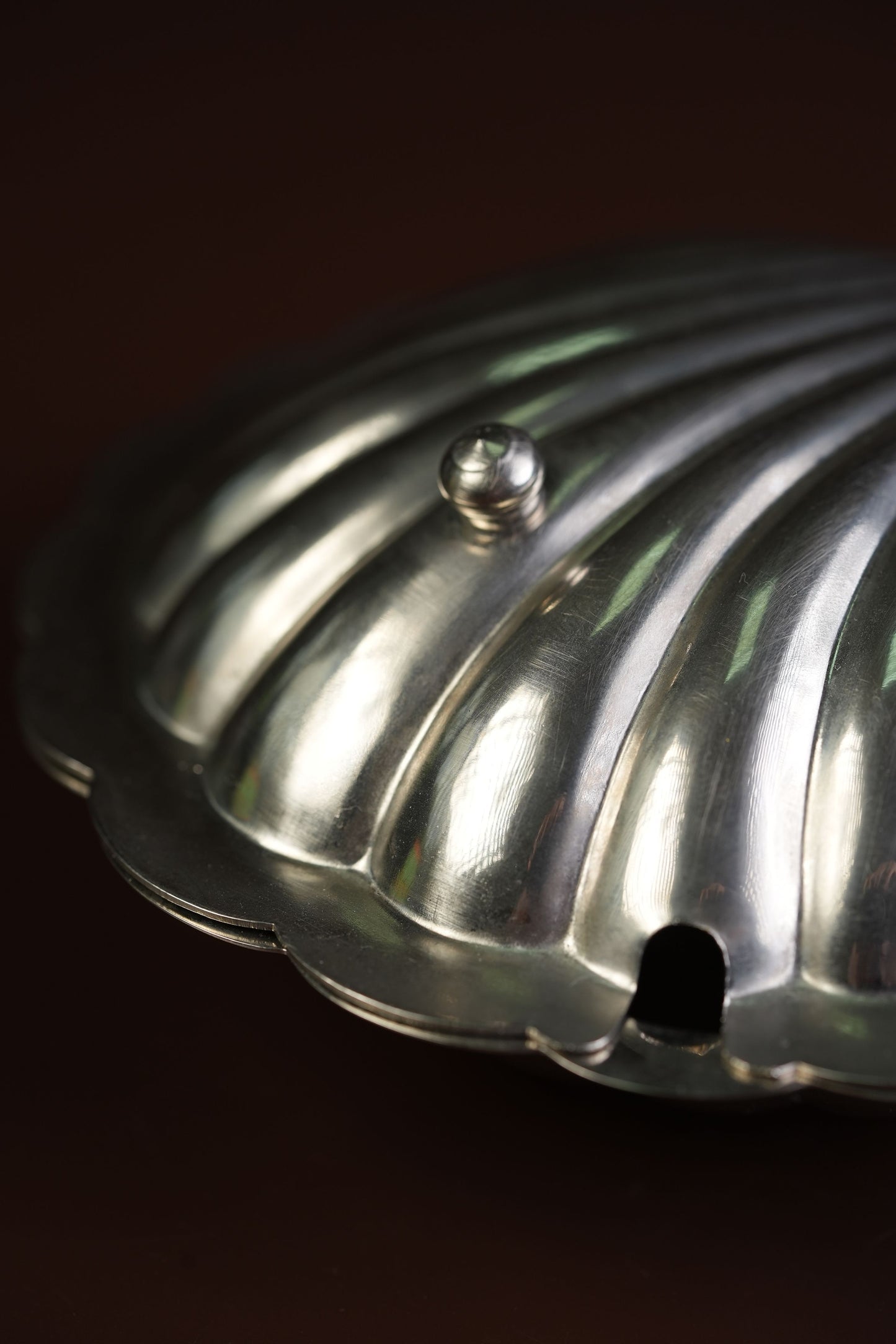 Silver-Plated Oyster Shell Butter Dish