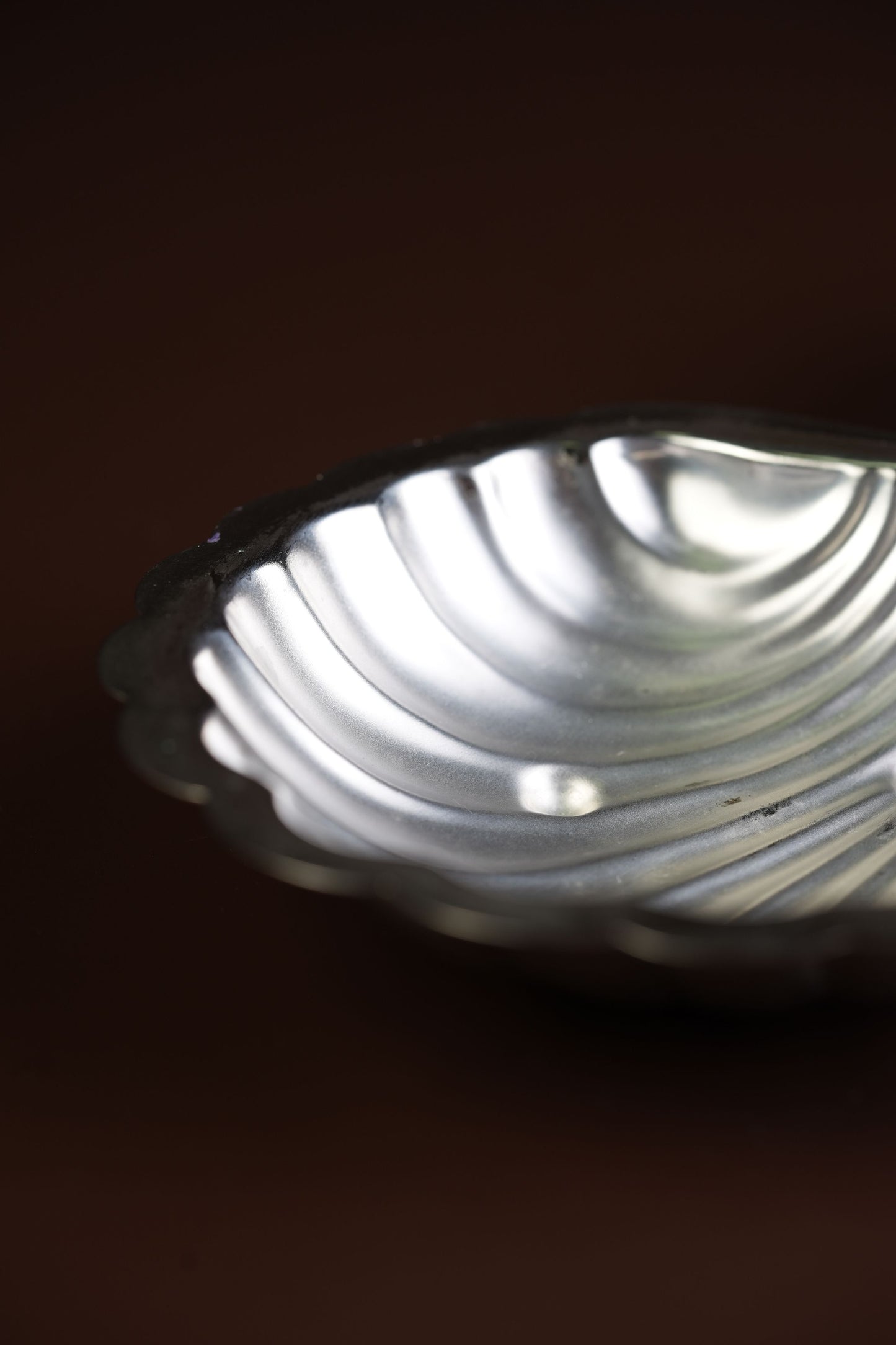Silver-Plated Oyster Shell Butter Dish