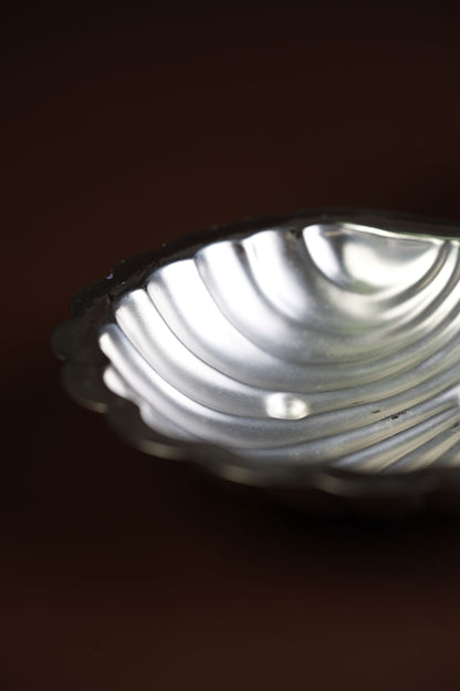 Silver-Plated Oyster Shell Butter Dish