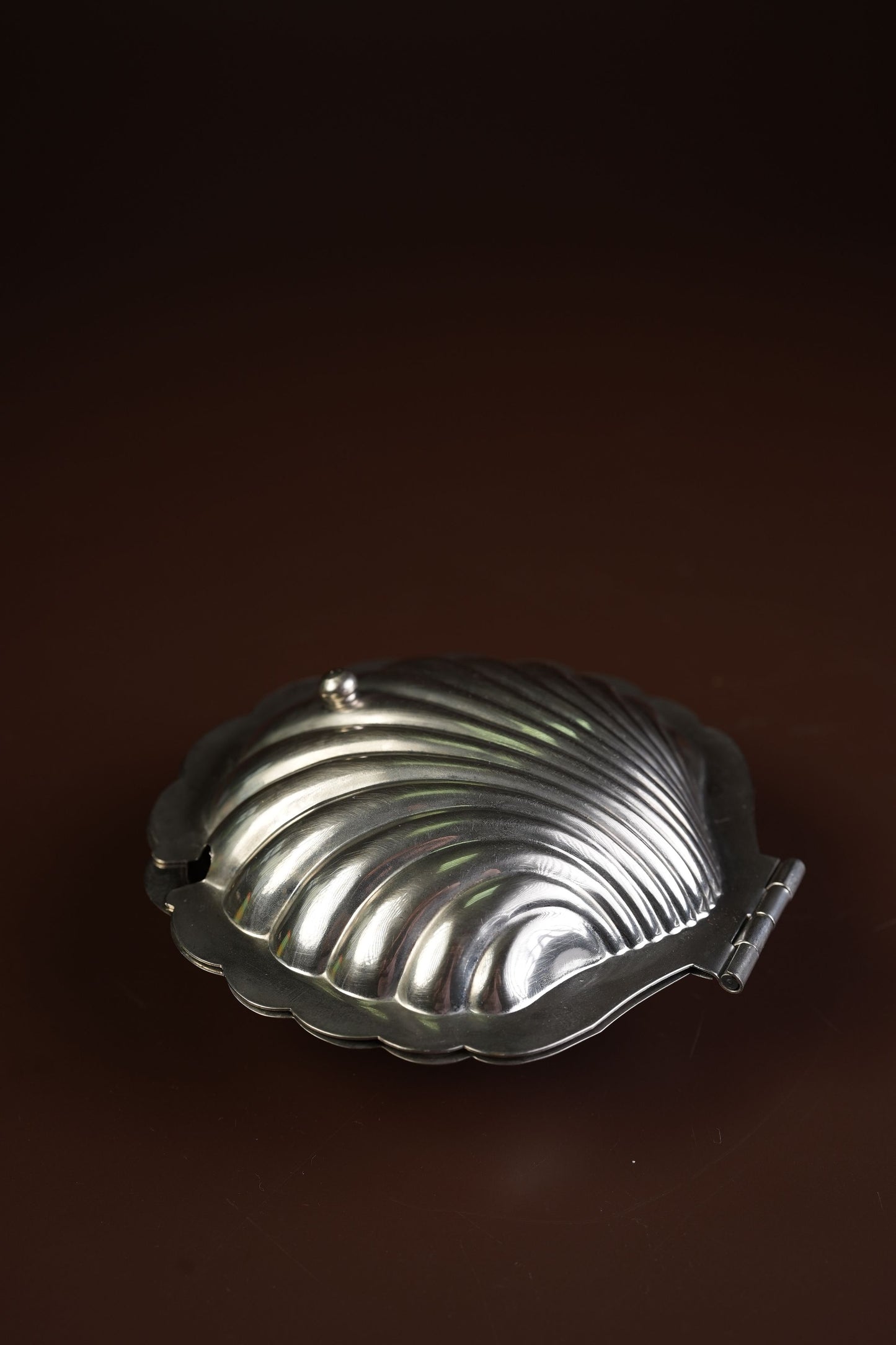 Silver-Plated Oyster Shell Butter Dish