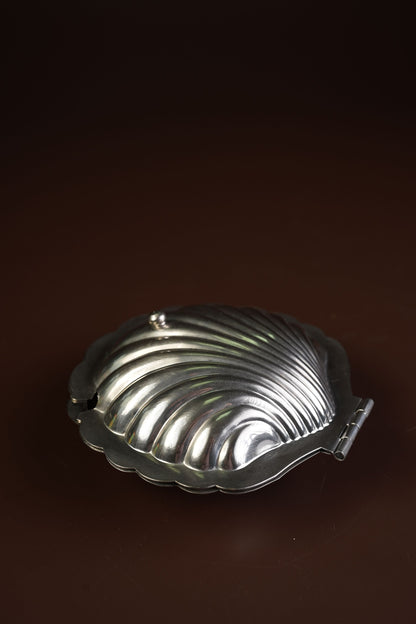 Silver-Plated Oyster Shell Butter Dish