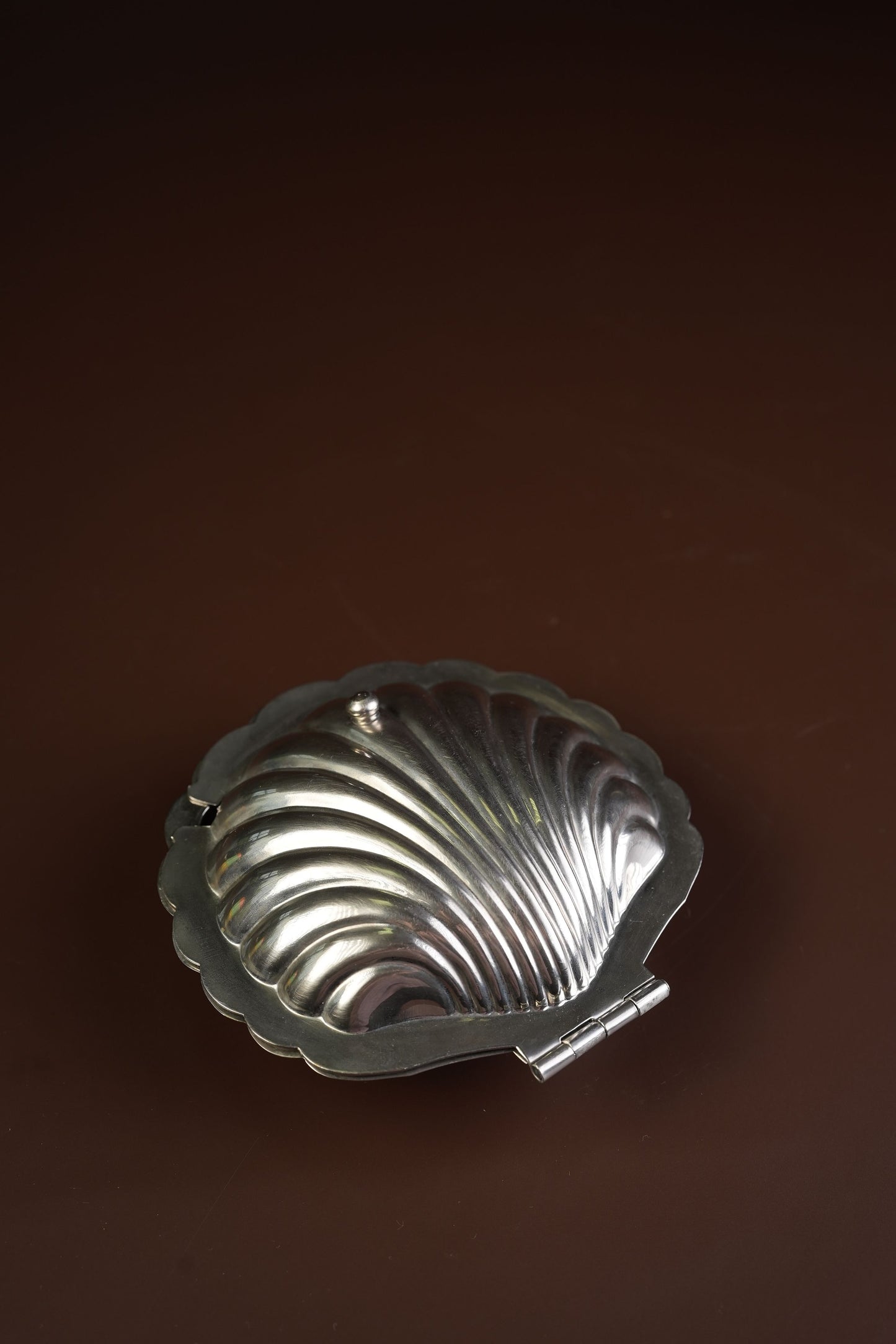 Silver-Plated Oyster Shell Butter Dish