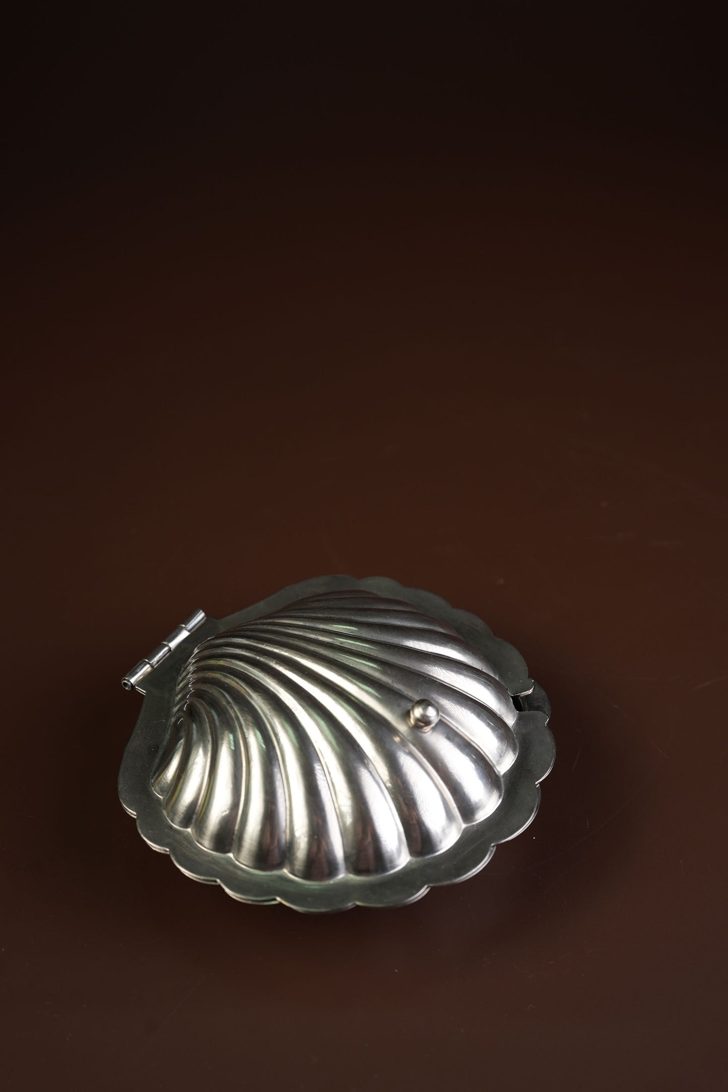 Silver-Plated Oyster Shell Butter Dish