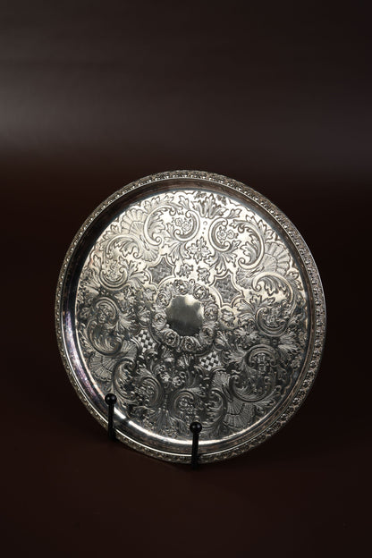 Silver-Plated Engraved Serving Tray