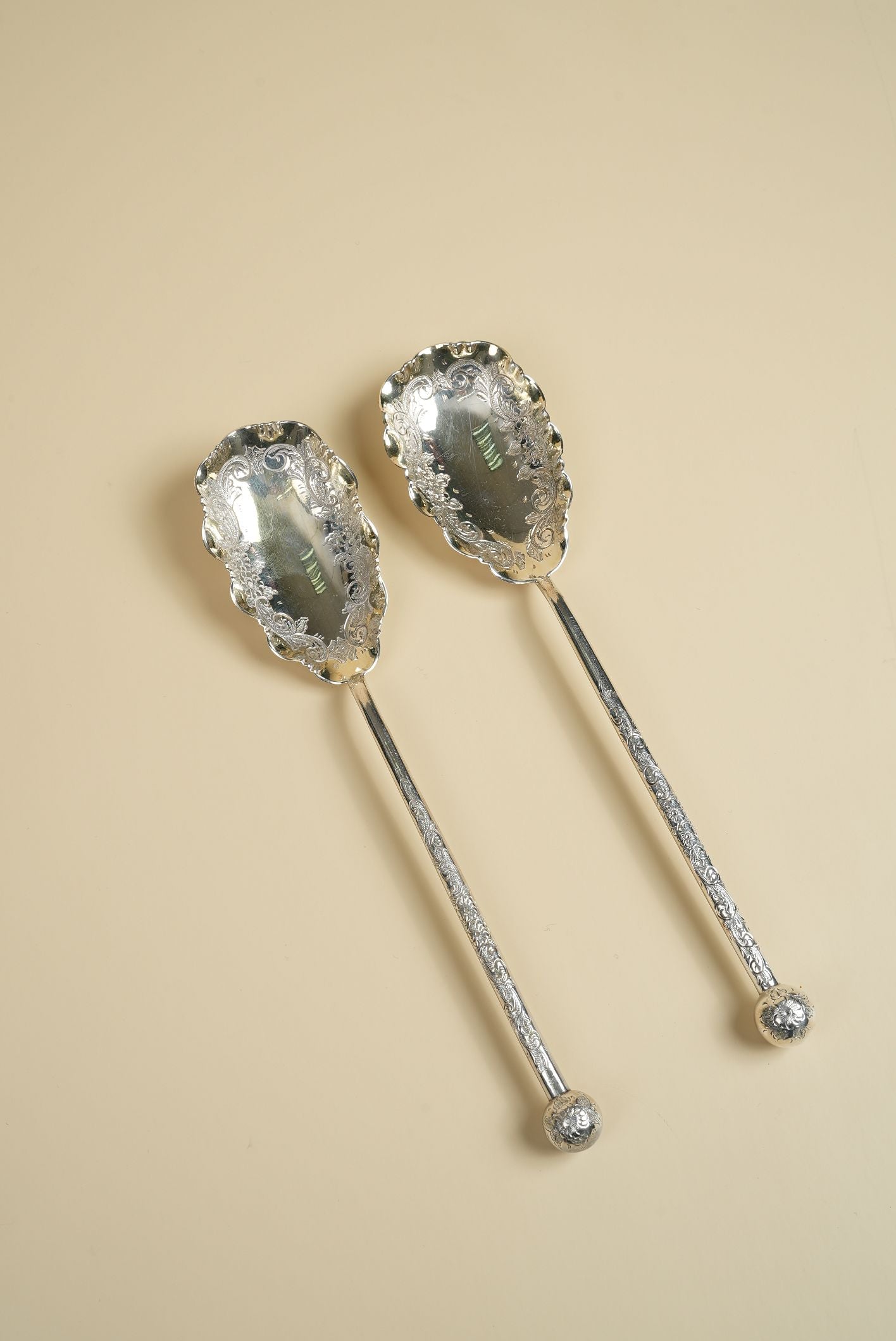 Silver Plated Antique Spoons | Set of 2