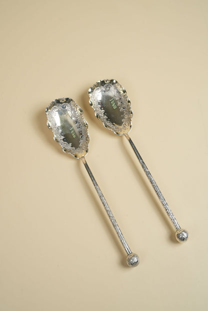 Silver Plated Antique Spoons | Set of 2