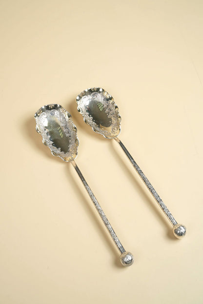 Silver Plated Antique Spoons | Set of 2