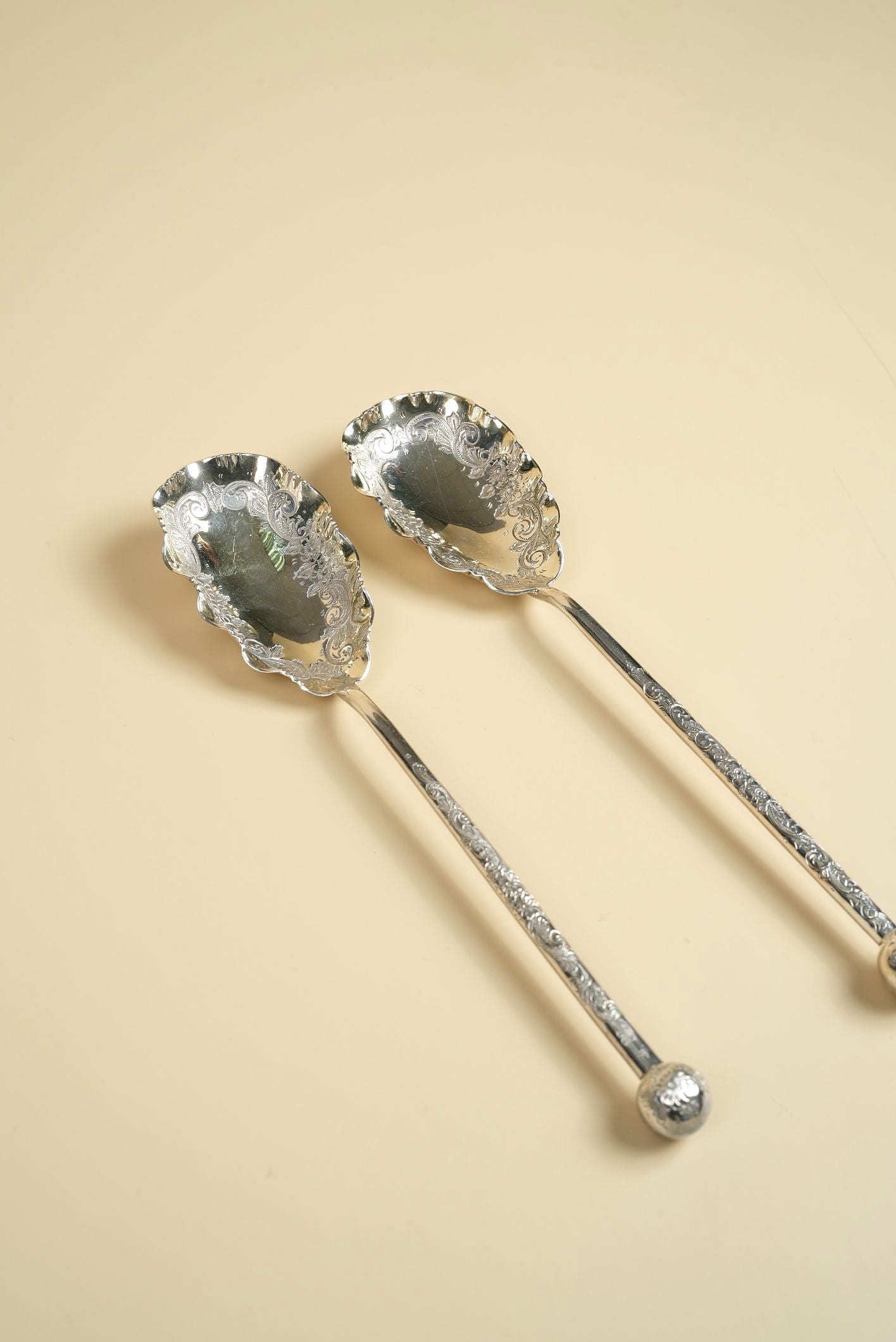 Silver Plated Antique Spoons | Set of 2