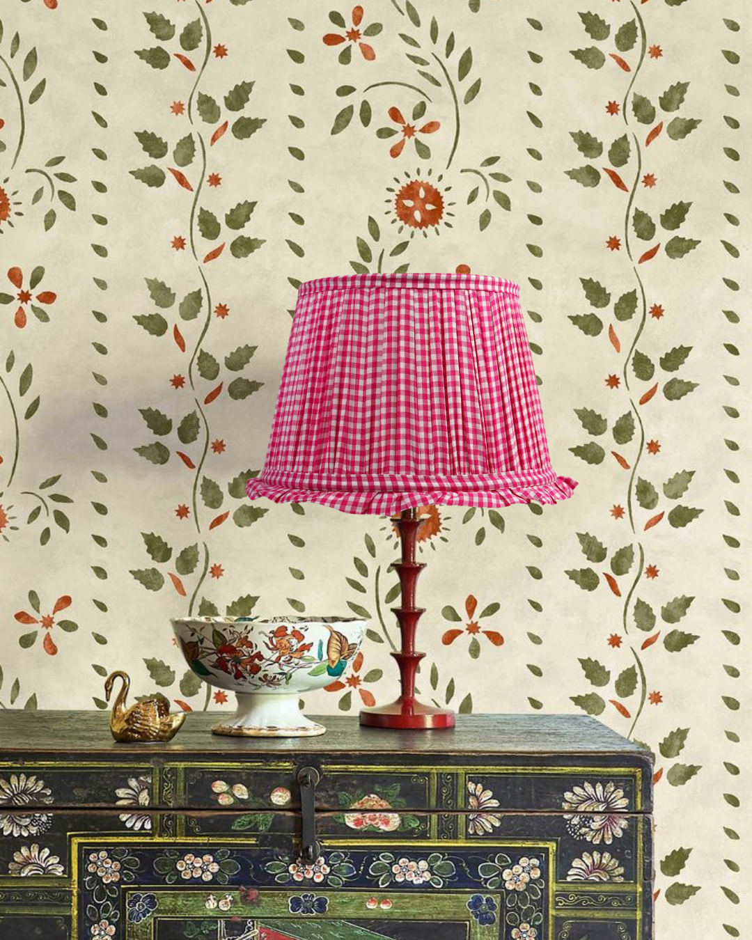 Gingham Frill Lampshade