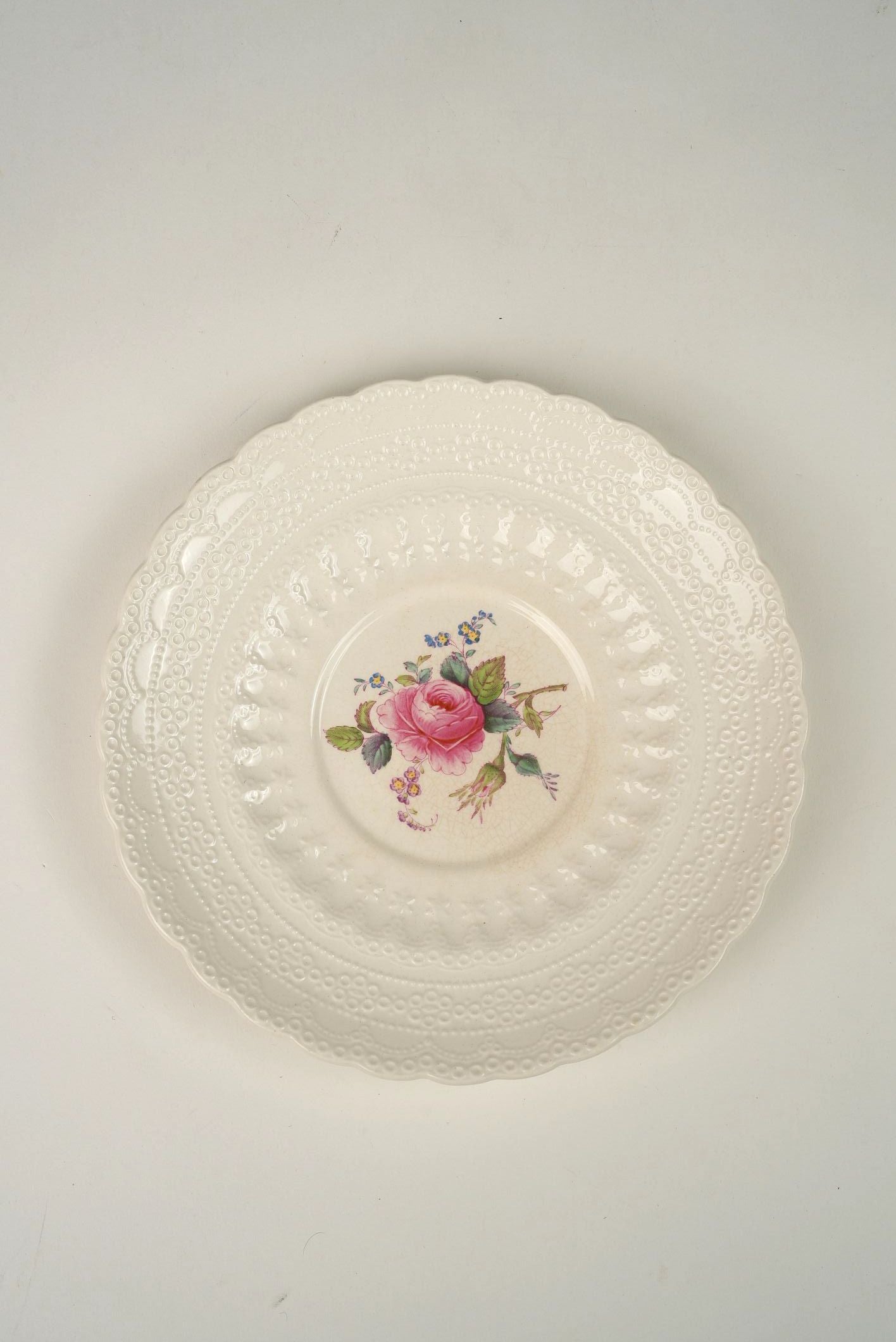 Spode Copeland English Pink Rose Embossed Plates | Set of 8