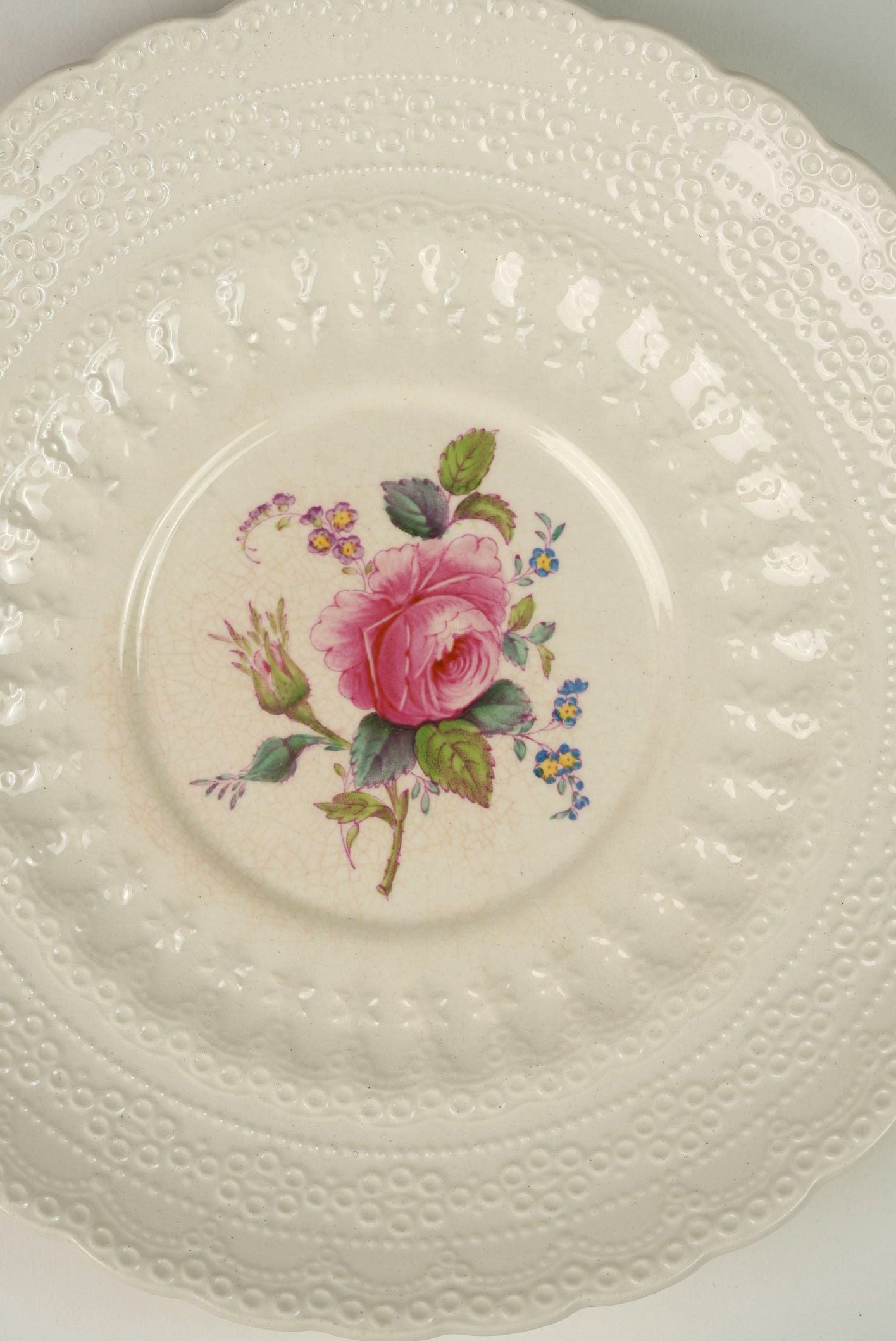 Spode Copeland English Pink Rose Embossed Plates | Set of 8