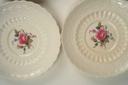 Spode Copeland English Pink Rose Embossed Plates | Set of 8