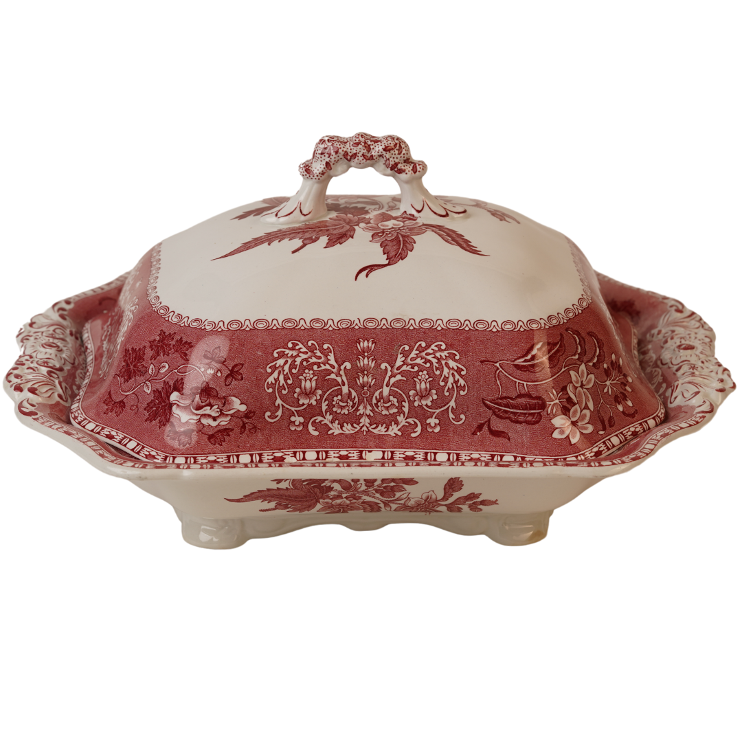 Spode Camille Copelands Red & White Iron Stone Terrine
