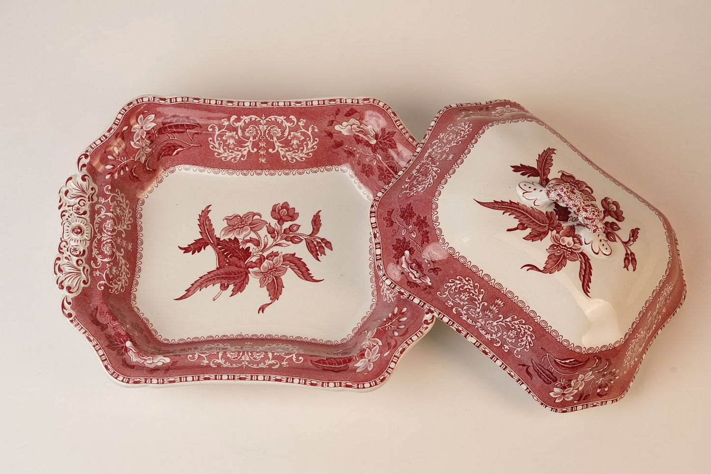 Spode Camille Copelands Red & White Iron Stone Terrine