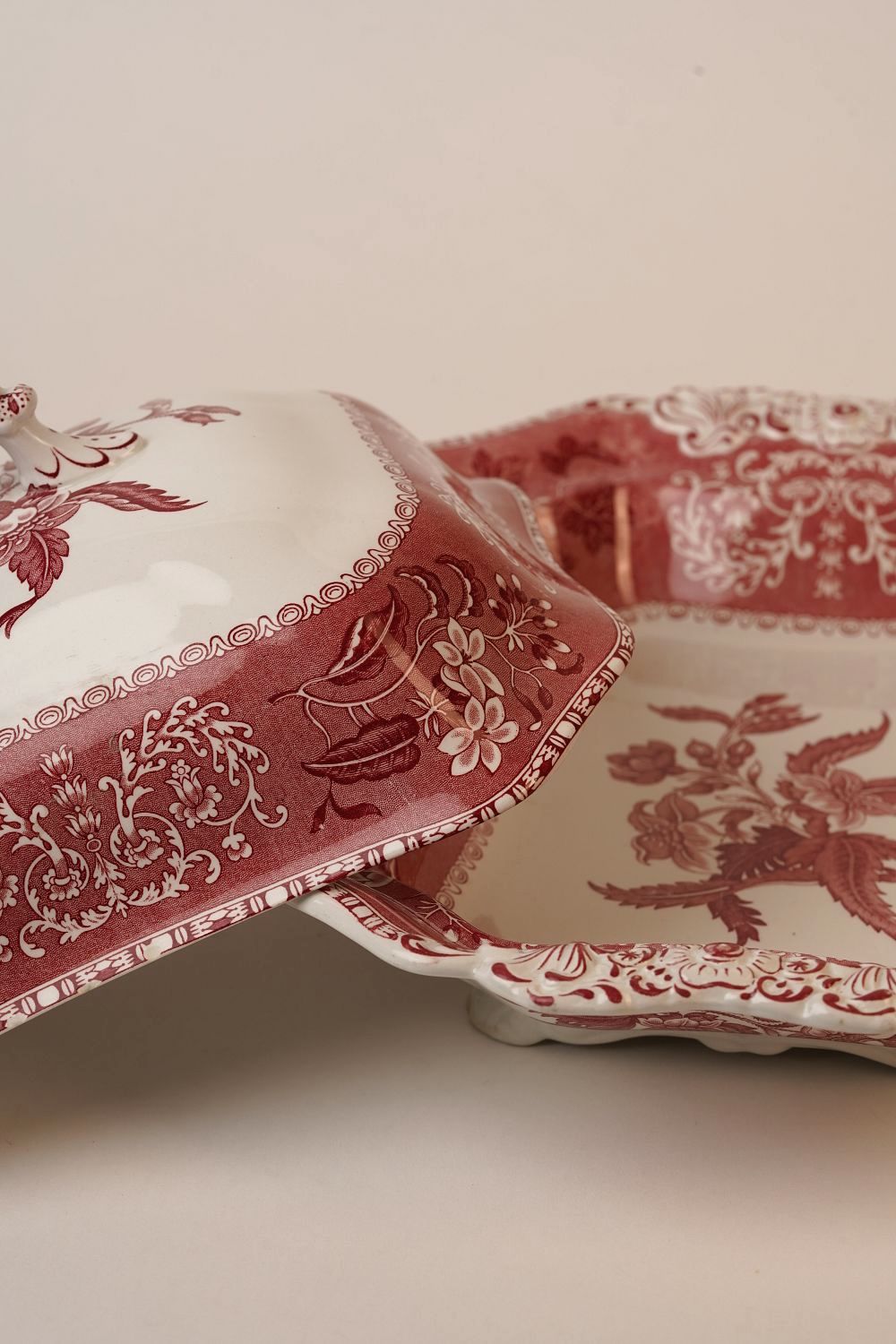 Spode Camille Copelands Red & White Iron Stone Terrine