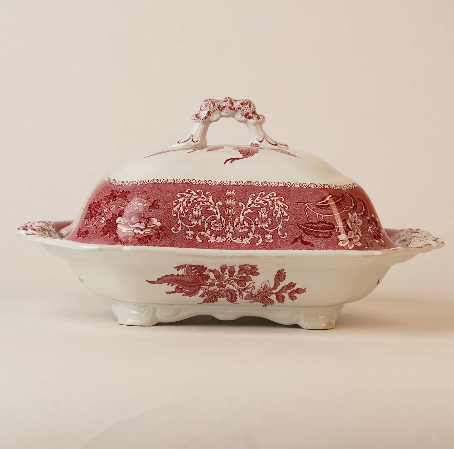 Spode Camille Copelands Red & White Iron Stone Terrine