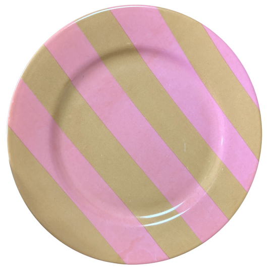 Pink & Orange Striped Plate