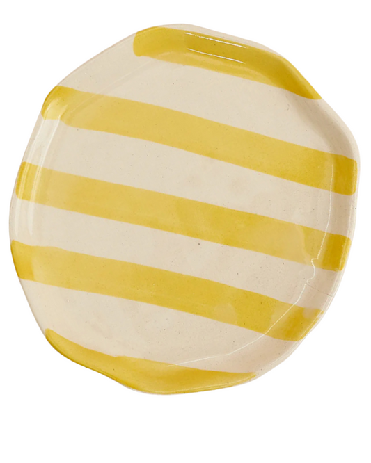 Yellow Stripe Edit Dessert Plate | Set of 2